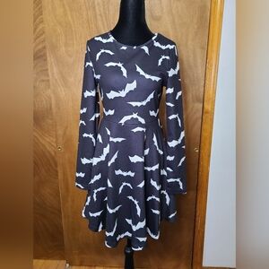 Black and White Bat Print Dress